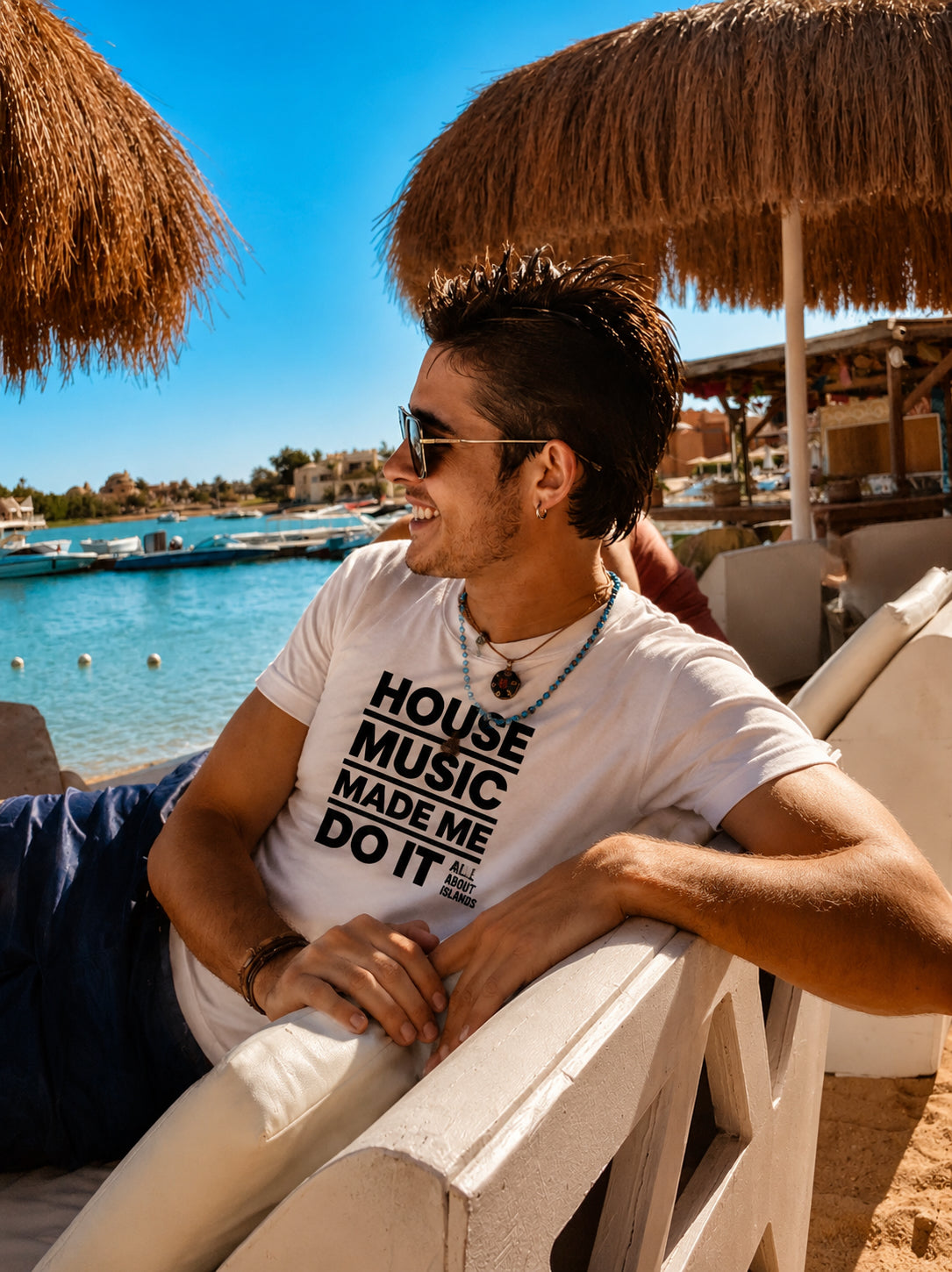 House Music Made Me Do It — Classic Tee (Black Font)