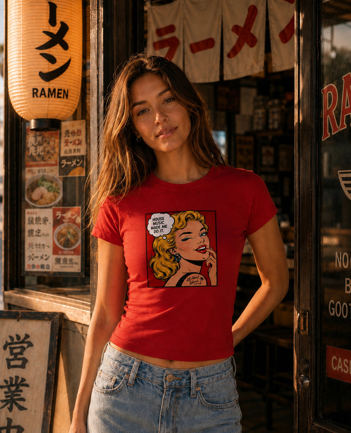 House Music Made Me Do It-Women’s micro rib baby t-shirt crop pop lady