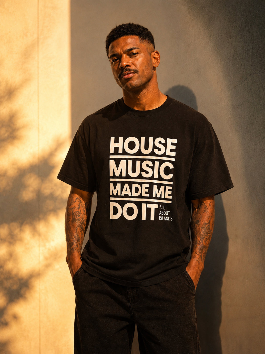 House Music Made Me Do It- Oversized Tee (White Font)