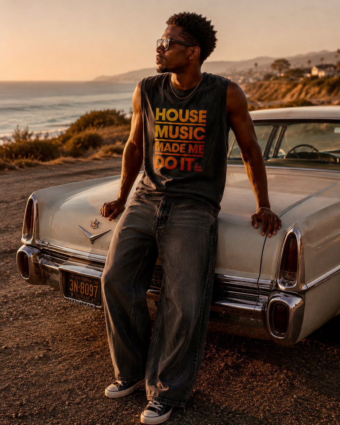 House Music Made Me Do It — Heavy Faded Tank (Orange)